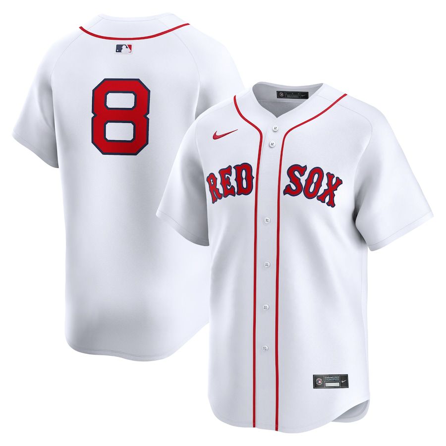 Men Boston Red Sox 8 Carl Yastrzemski Nike White Home Limited Player MLB Jersey